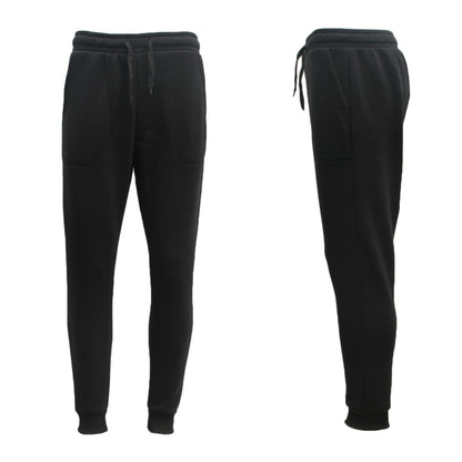 Mens Unisex Fleece Lined Sweat Track Pants Suit Casual Trackies Slim Cuff XS-6XL, Navy, M
