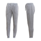Mens Unisex Fleece Lined Sweat Track Pants Suit Casual Trackies Slim Cuff XS-6XL, Navy, M