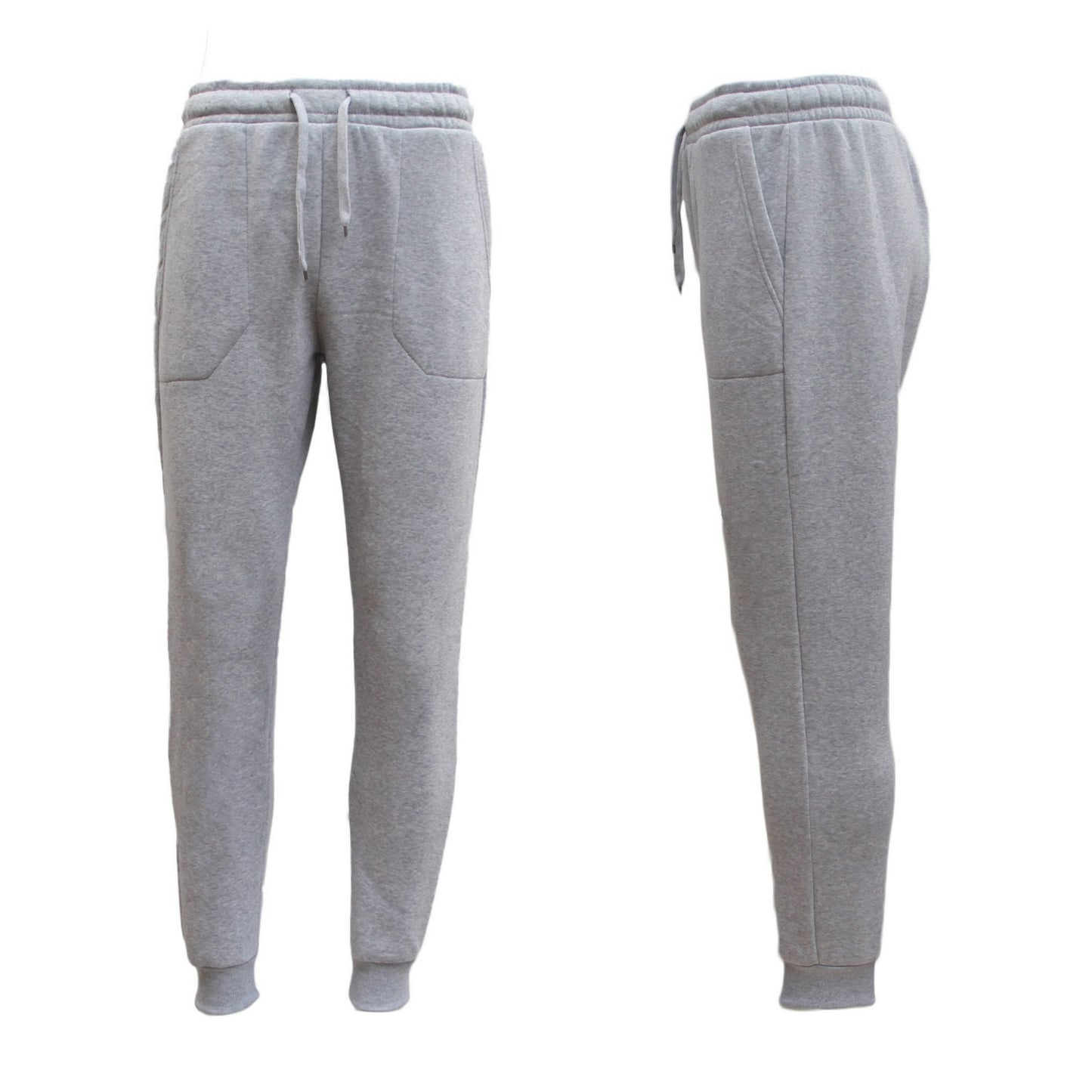Mens Unisex Fleece Lined Sweat Track Pants Suit Casual Trackies Slim Cuff XS-6XL, Navy, M