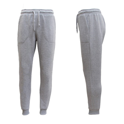 Mens Unisex Fleece Lined Sweat Track Pants Suit Casual Trackies Slim Cuff XS-6XL, Navy, M