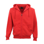 Adult Unisex Zip Plain Fleece Hoodie Hooded Jacket Mens Sweatshirt Jumper XS-8XL, Red, M