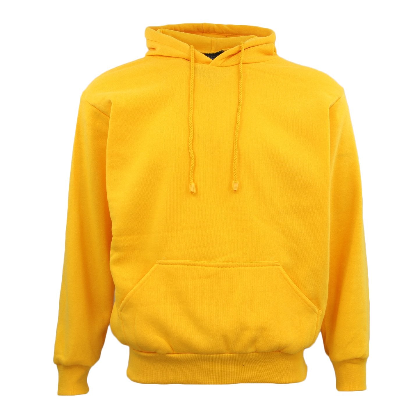 Adult Unisex Men's Basic Plain Hoodie Pullover Sweater Sweatshirt Jumper XS-8XL, Yellow, 2XL Main image