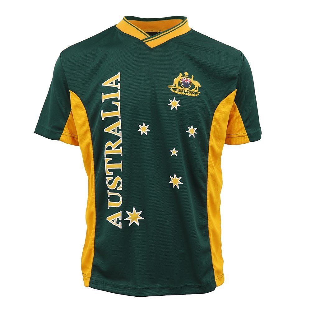 Adults Kids Men's Sports Soccer Rugby Jersy T Shirt Australia Day Polo Souvenir, Green, XS Main image