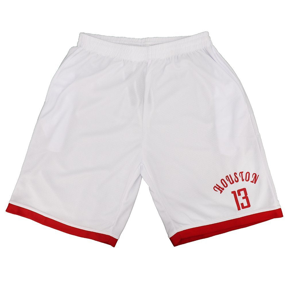 Men's Basketball Sports Shorts Gym Jogging Swim Board Boxing Sweat Casual Pants, White - Houston 13, XL Main image
