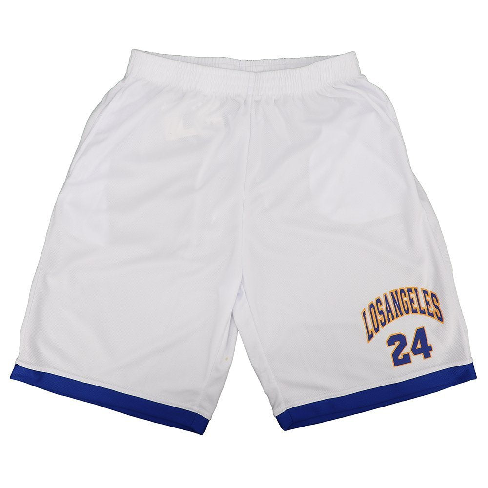 Men's Basketball Sports Shorts Gym Jogging Swim Board Boxing Sweat Casual Pants, White - Los Angeles 24, L Main image