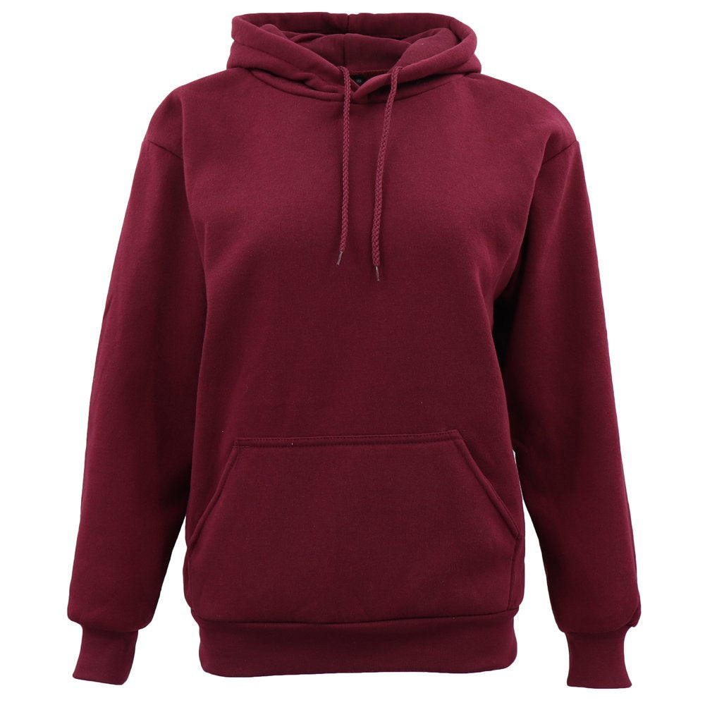 Adult Unisex Men's Basic Plain Hoodie Pullover Sweater Sweatshirt Jumper XS-8XL, Burgundy, 2XL Main image