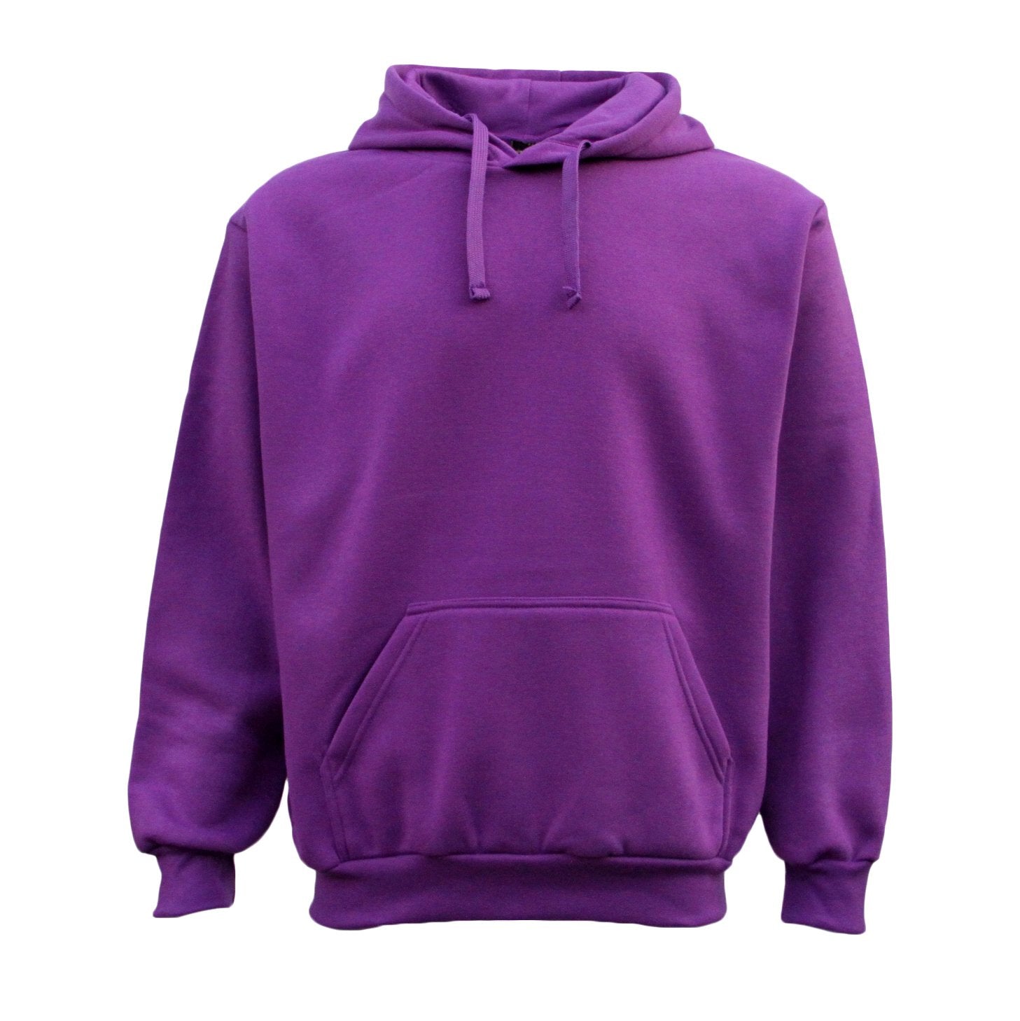 Adult Unisex Men's Basic Plain Hoodie Pullover Sweater Sweatshirt Jumper XS-8XL, Purple, 3XL Main image