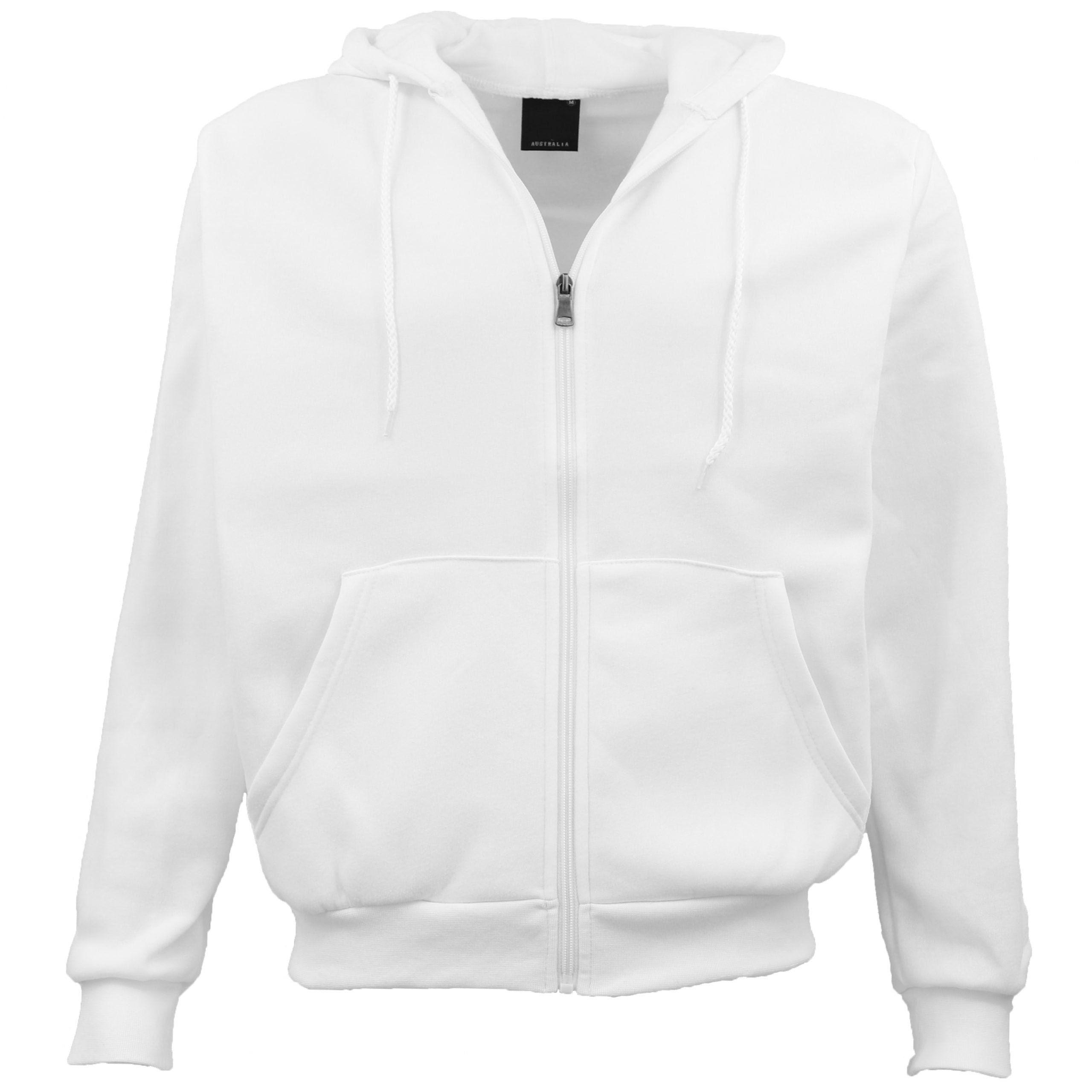 Adult Unisex Zip Plain Fleece Hoodie Hooded Jacket Mens Sweatshirt Jumper XS-8XL, White, 5XL Main image