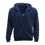 Adult Unisex Zip Plain Fleece Hoodie Hooded Jacket Mens Sweatshirt Jumper XS-8XL, Navy, 6XL
