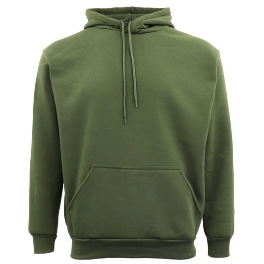 Adult Unisex Men's Basic Plain Hoodie Pullover Sweater Sweatshirt Jumper XS-8XL, Olive, L