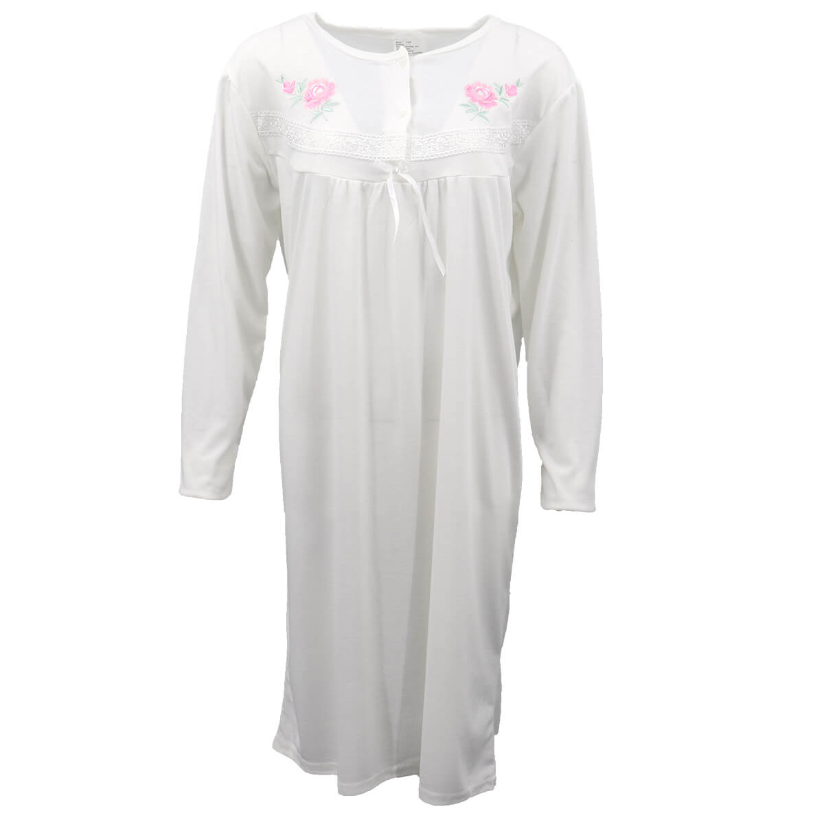 100% Cotton Women Nightie Night Gown Pajamas Pyjamas Winter Sleepwear PJs Dress, Light Pink, 18 Main image