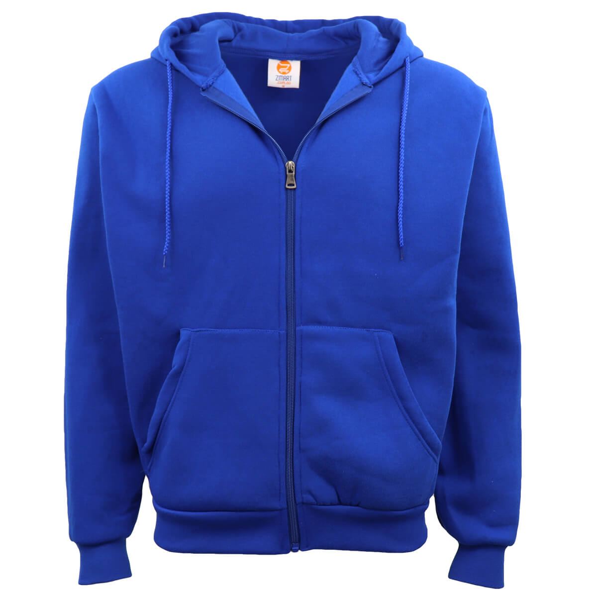 Adult Unisex Zip Plain Fleece Hoodie Hooded Jacket Mens Sweatshirt Jumper XS-8XL, Royal Blue, 2XL Main image
