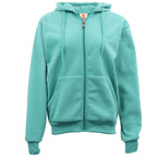 Adult Unisex Zip Plain Fleece Hoodie Hooded Jacket Mens Sweatshirt Jumper XS-8XL, Teal, XL