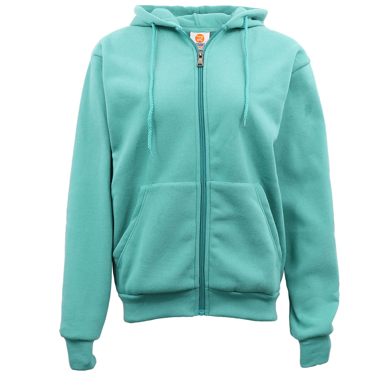 Adult Unisex Zip Plain Fleece Hoodie Hooded Jacket Mens Sweatshirt Jumper XS-8XL, Teal, 3XL Main image