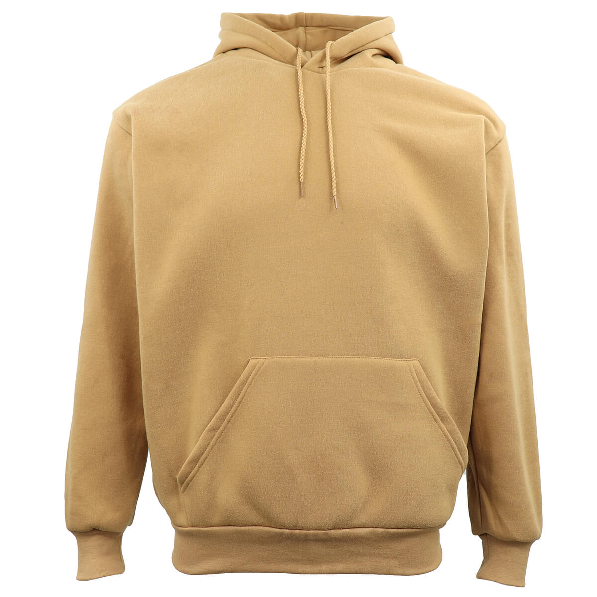 Adult Unisex Men's Basic Plain Hoodie Pullover Sweater Sweatshirt Jumper XS-8XL, Tan, XL Main image
