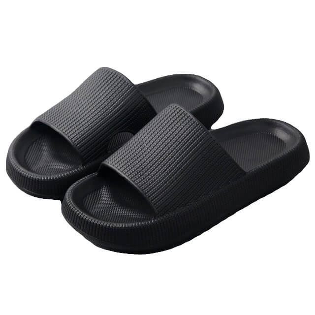 Pillow Slides Sandals Non-Slip Ultra Soft Slippers Cloud Shower EVA Home Shoes, Black, 36/37 Main image