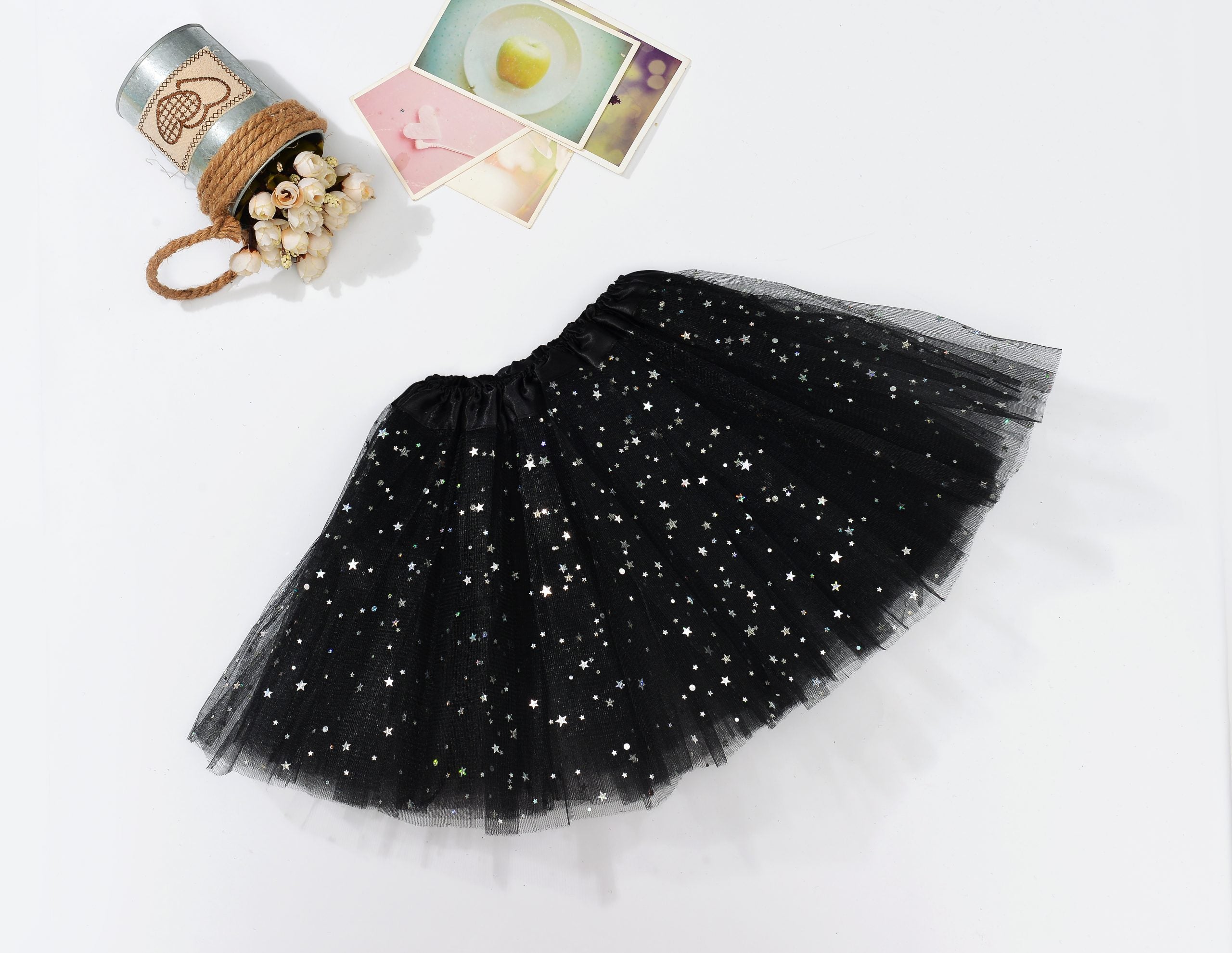 Sequin Tulle Tutu Skirt Ballet Kids Princess Dressup Party Baby Girls Dance Wear, Black, Adults Main image