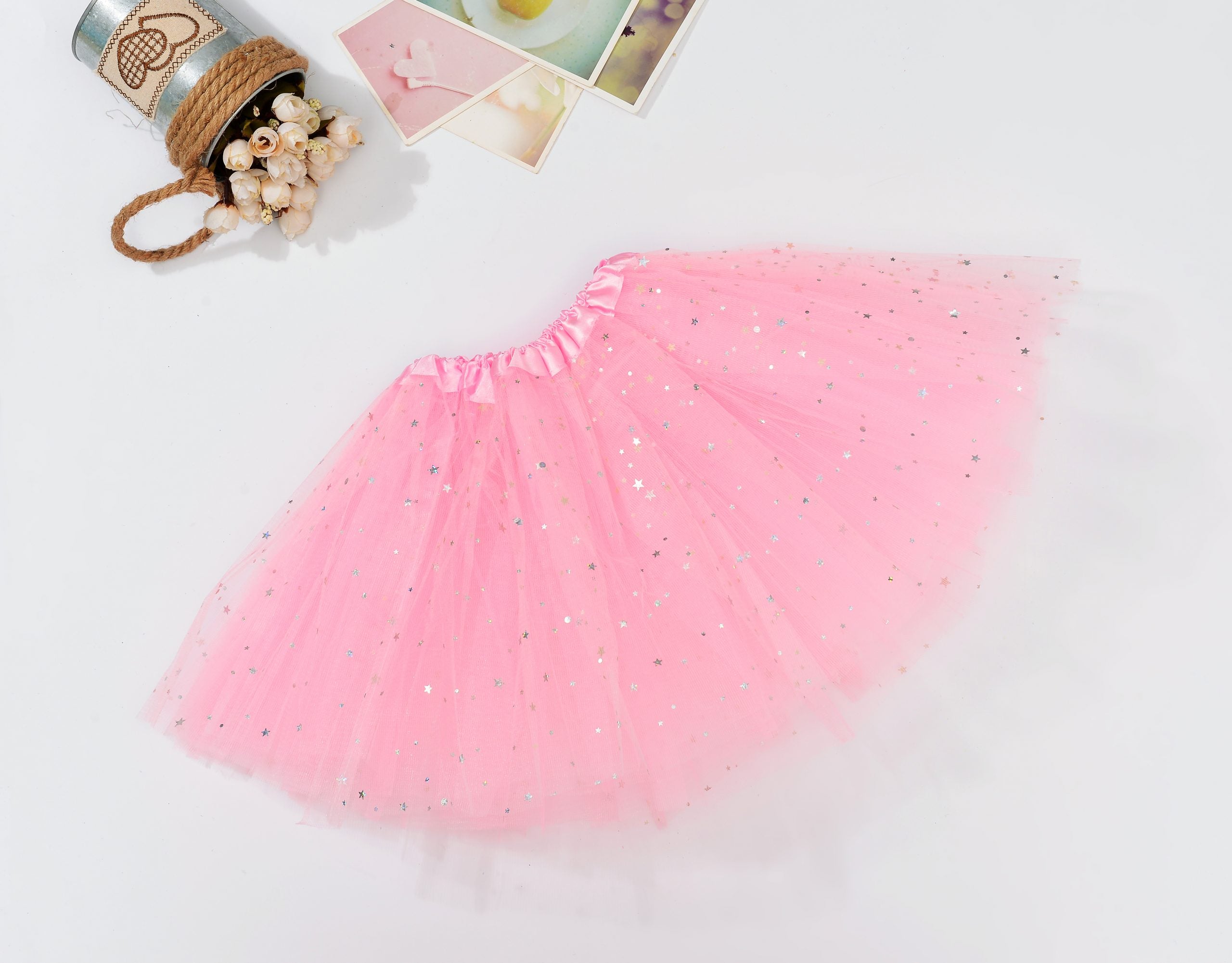 Sequin Tulle Tutu Skirt Ballet Kids Princess Dressup Party Baby Girls Dance Wear, Light Pink, Adults Main image
