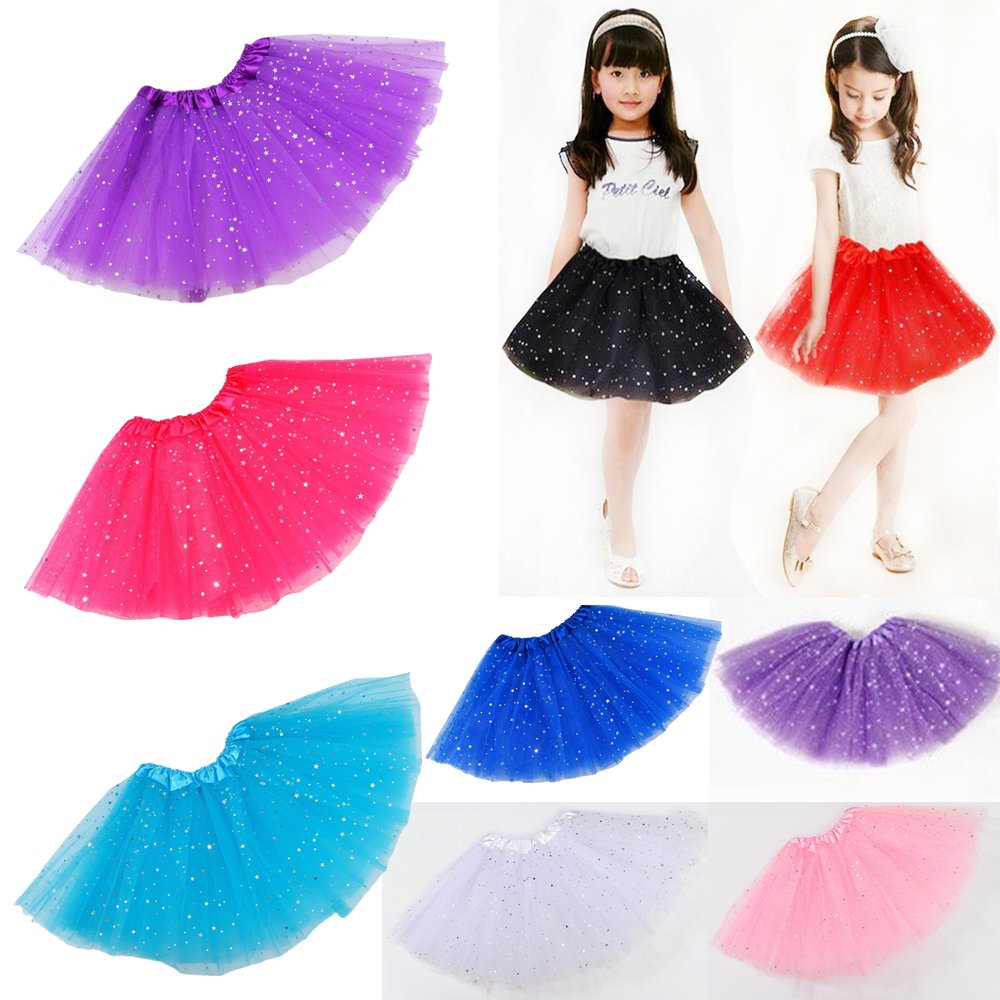 Sequin Tulle Tutu Skirt Ballet Kids Princess Dressup Party Baby Girls Dance Wear, Rose, Adults Secondary image