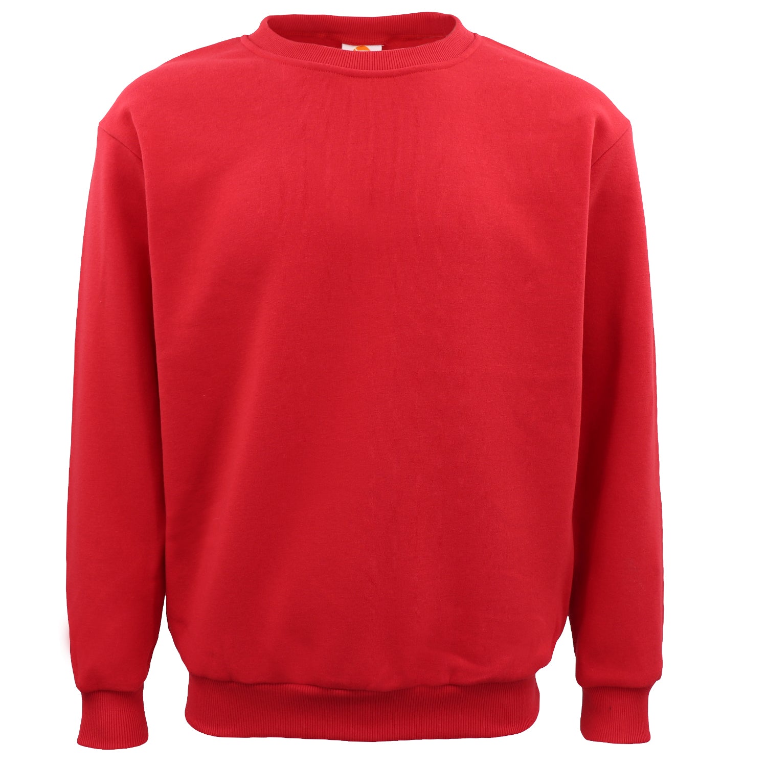 New Adult Unisex Plain Pullover Fleece Jumper Mens Long Sleeve Crew Neck Sweater, Wash Pink, 2XL