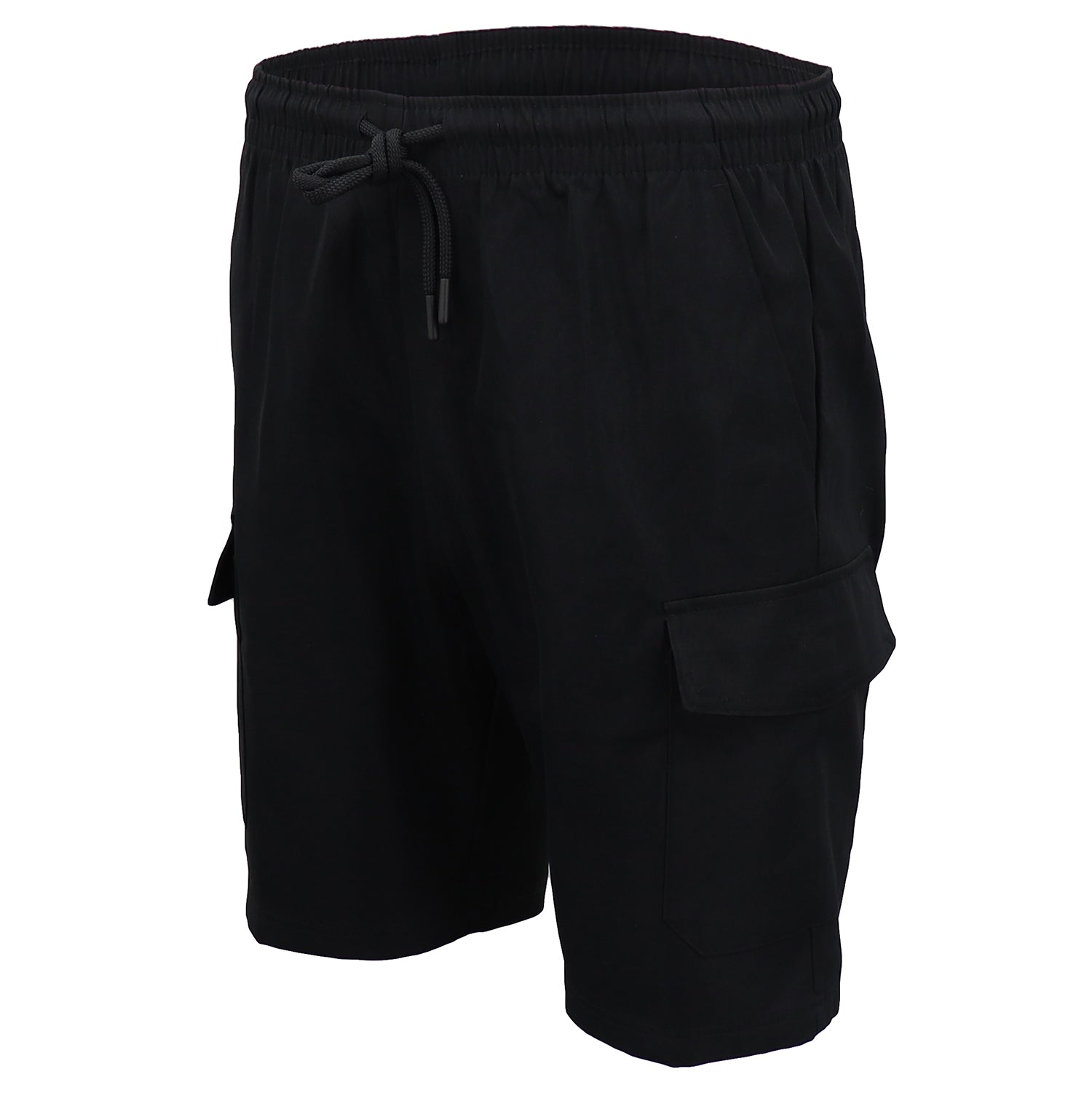 Men's Cargo Shorts 4 Pockets Cascual Work Trousers Active Pants Elastic Waist, Black, S Main image
