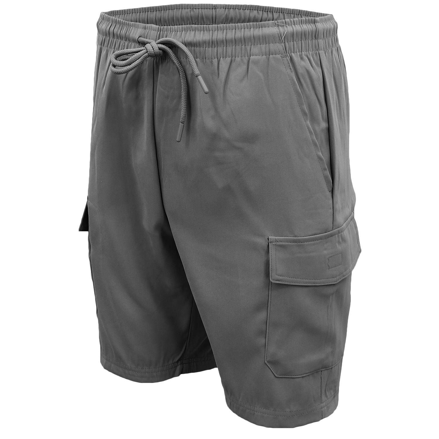 Men's Cargo Shorts 4 Pockets Cascual Work Trousers Active Pants Elastic Waist, Charcoal, M Main image