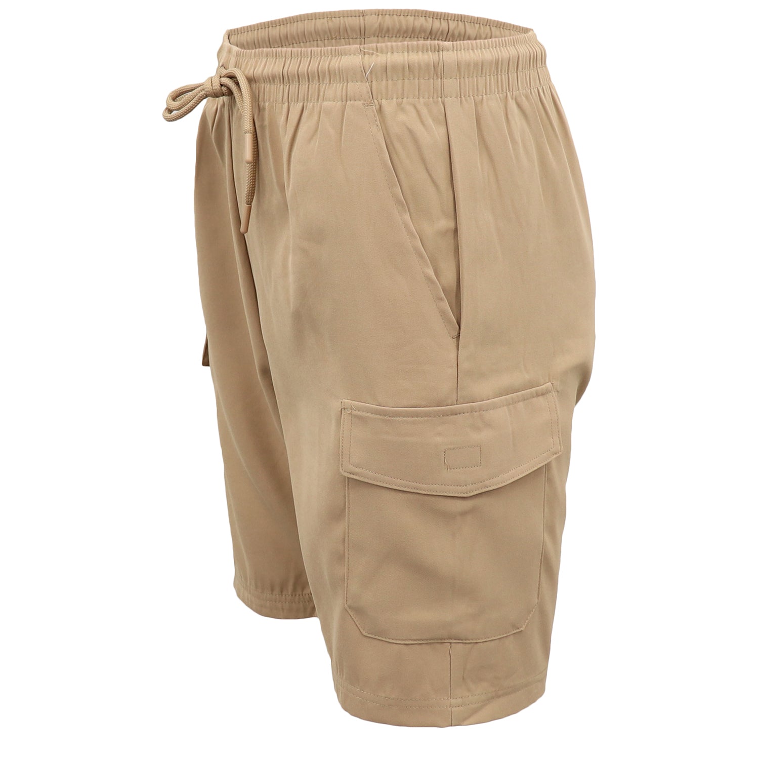 Men's Cargo Shorts 4 Pockets Cascual Work Trousers Active Pants Elastic Waist, Khaki, S Secondary image