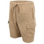 Men's Cargo Shorts 4 Pockets Cascual Work Trousers Active Pants Elastic Waist, Khaki, L