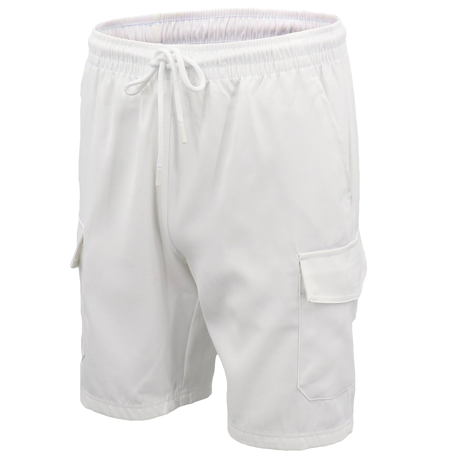 Men's Cargo Shorts 4 Pockets Cascual Work Trousers Active Pants Elastic Waist, White, S Main image