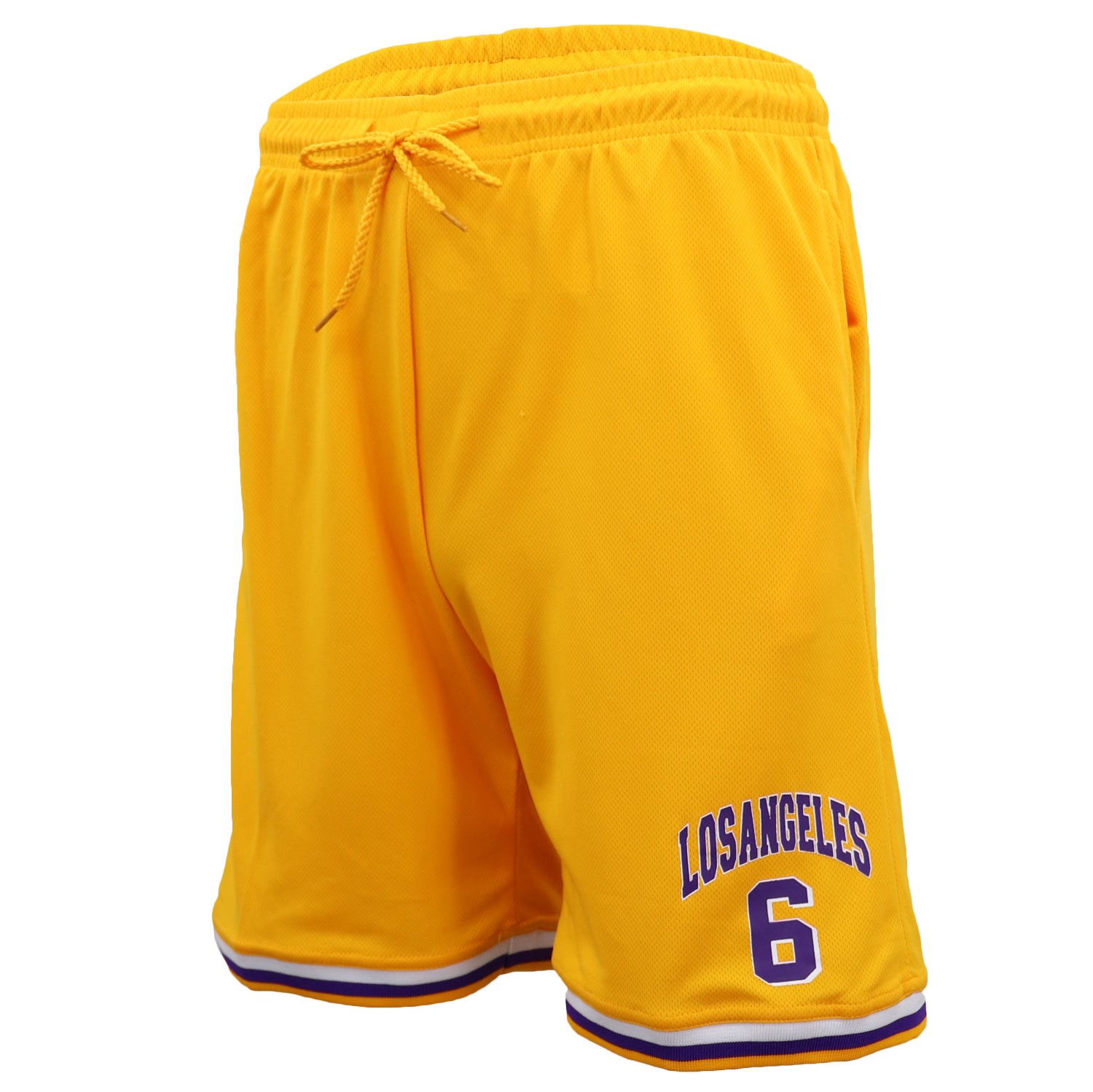 Men's Basketball Sports Shorts Gym Jogging Swim Board Boxing Sweat Casual Pants, Yellow - Los Angeles 6, M Secondary image