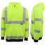 HI VIS Hooded Safety Jumper Hoodie Sweatshirt Tradie Workwear Fleece Jacket Coat, Fluro Yellow, XL