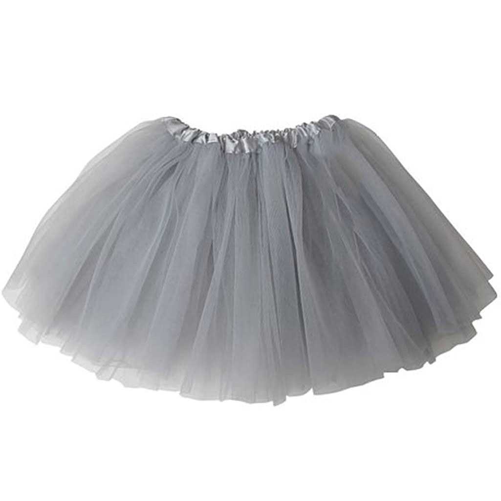 New Adults Tulle Tutu Skirt Dressup Party Costume Ballet Womens Girls Dance Wear, Grey, Adults Main image