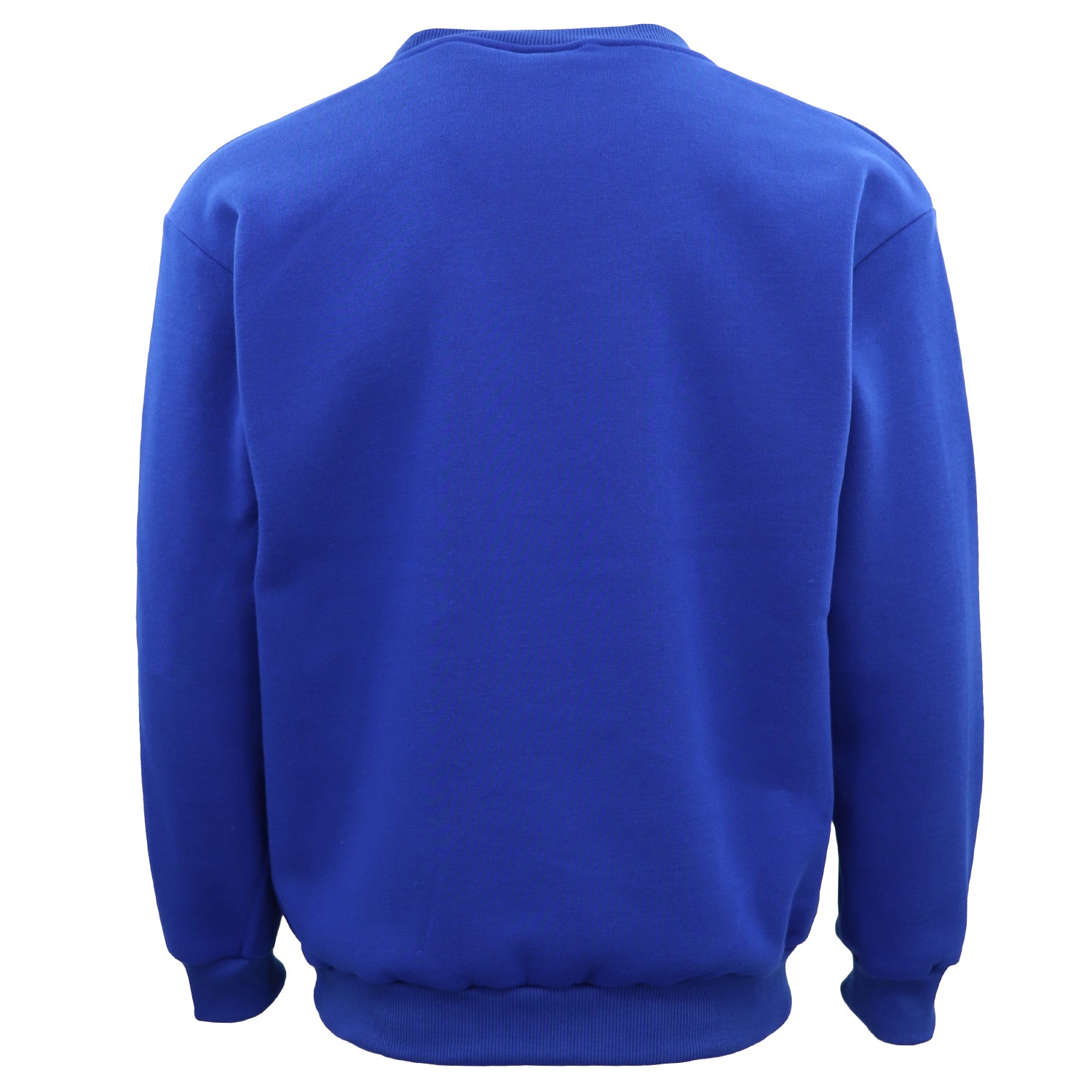 New Adult Unisex Plain Pullover Fleece Jumper Mens Long Sleeve Crew Neck Sweater, Royal Blue, 3XL Secondary image