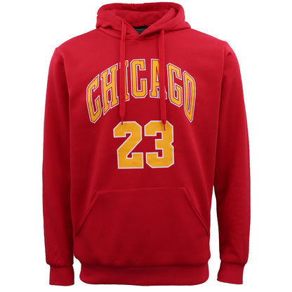 Men's Fleece Pullover Hoodie Jacket Sports Jumper Jersey Chicago Golden State, Black - Chicago 23, XL