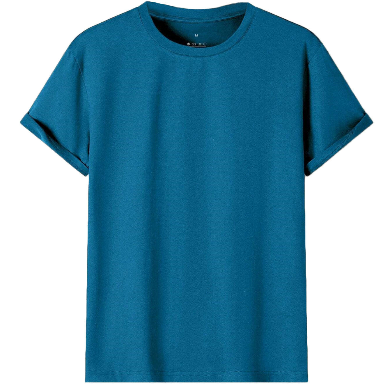 Adult 100% Cotton T-Shirt Unisex Men's Basic Plain Blank Crew Tee Tops Shirts, Aqua, 3XL Main image