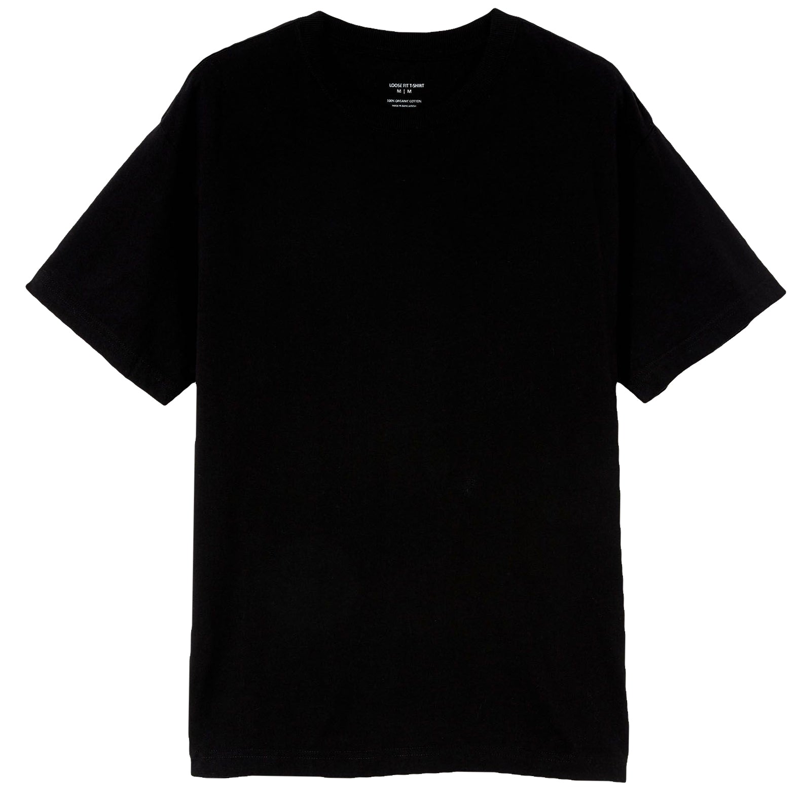 Adult 100% Cotton T-Shirt Unisex Men's Basic Plain Blank Crew Tee Tops Shirts, Black, L Secondary image