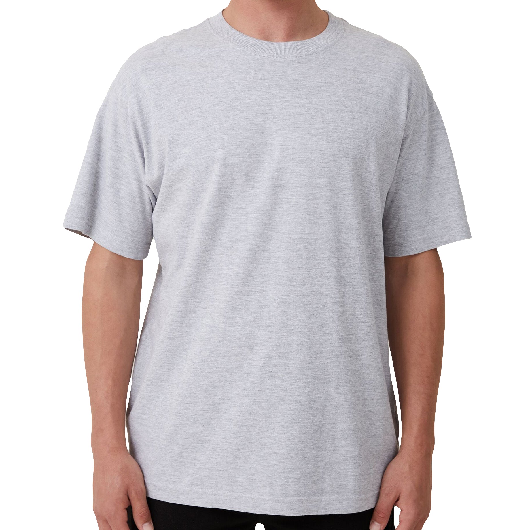 Adult 100% Cotton T-Shirt Unisex Men's Basic Plain Blank Crew Tee Tops Shirts, Grey, XL Main image