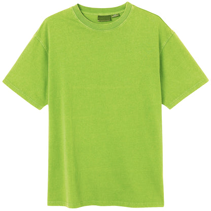Adult 100% Cotton T-Shirt Unisex Men's Basic Plain Blank Crew Tee Tops Shirts, Lime, 2XL