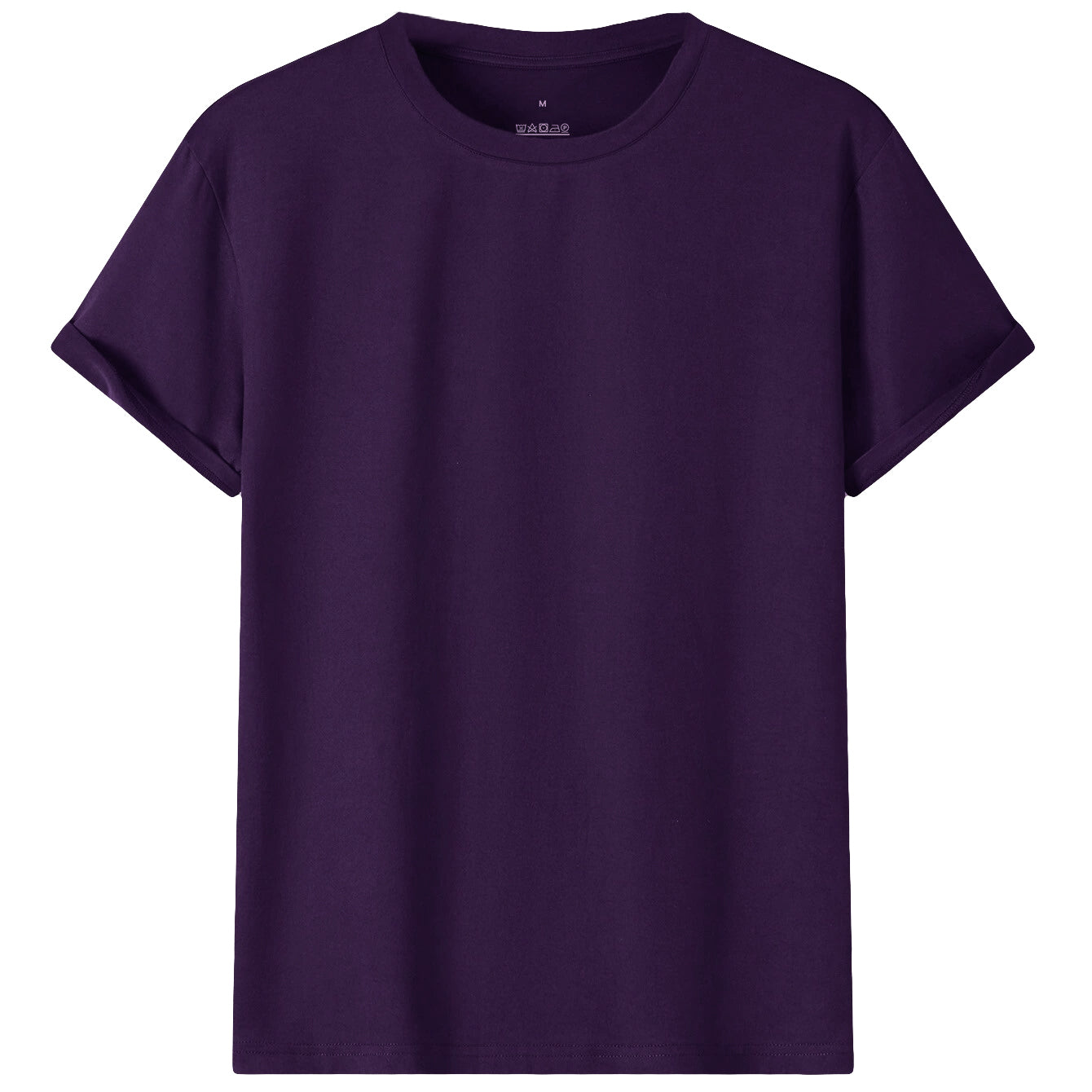 Adult 100% Cotton T-Shirt Unisex Men's Basic Plain Blank Crew Tee Tops Shirts, Purple, L Main image