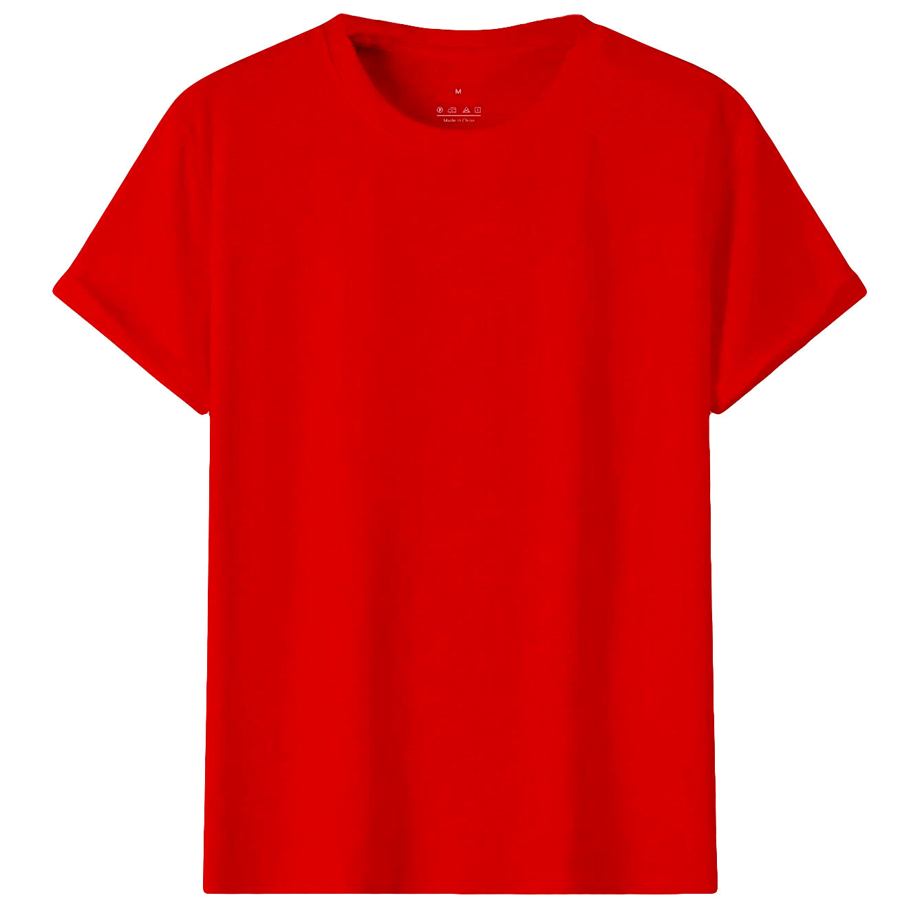 Adult 100% Cotton T-Shirt Unisex Men's Basic Plain Blank Crew Tee Tops Shirts, Red, S Main image
