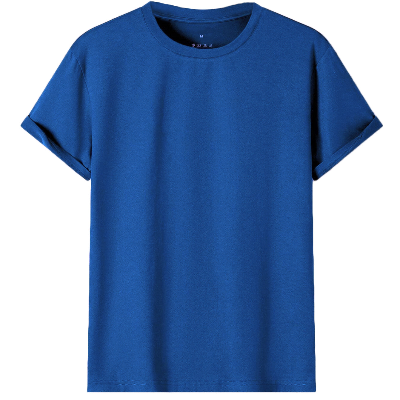 Adult 100% Cotton T-Shirt Unisex Men's Basic Plain Blank Crew Tee Tops Shirts, Royal Blue, M Main image