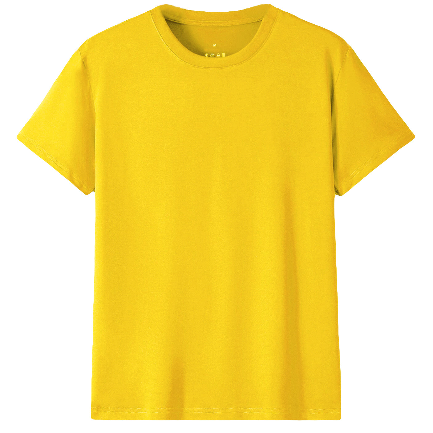 Adult 100% Cotton T-Shirt Unisex Men's Basic Plain Blank Crew Tee Tops Shirts, Yellow, 3XL Main image