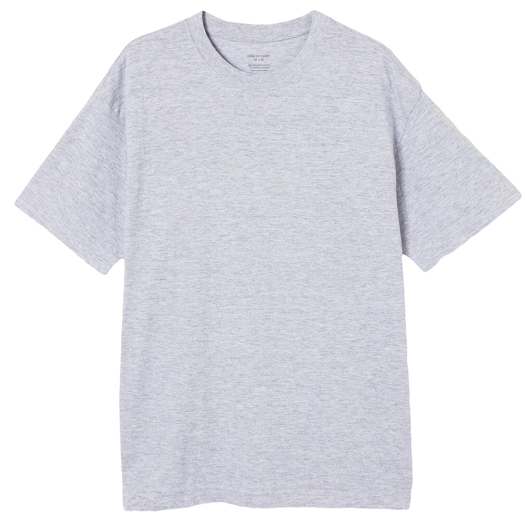Adult 100% Cotton T-Shirt Unisex Men's Basic Plain Blank Crew Tee Tops Shirts, Light Grey, S