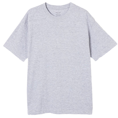 Adult 100% Cotton T-Shirt Unisex Men's Basic Plain Blank Crew Tee Tops Shirts, Light Grey, S