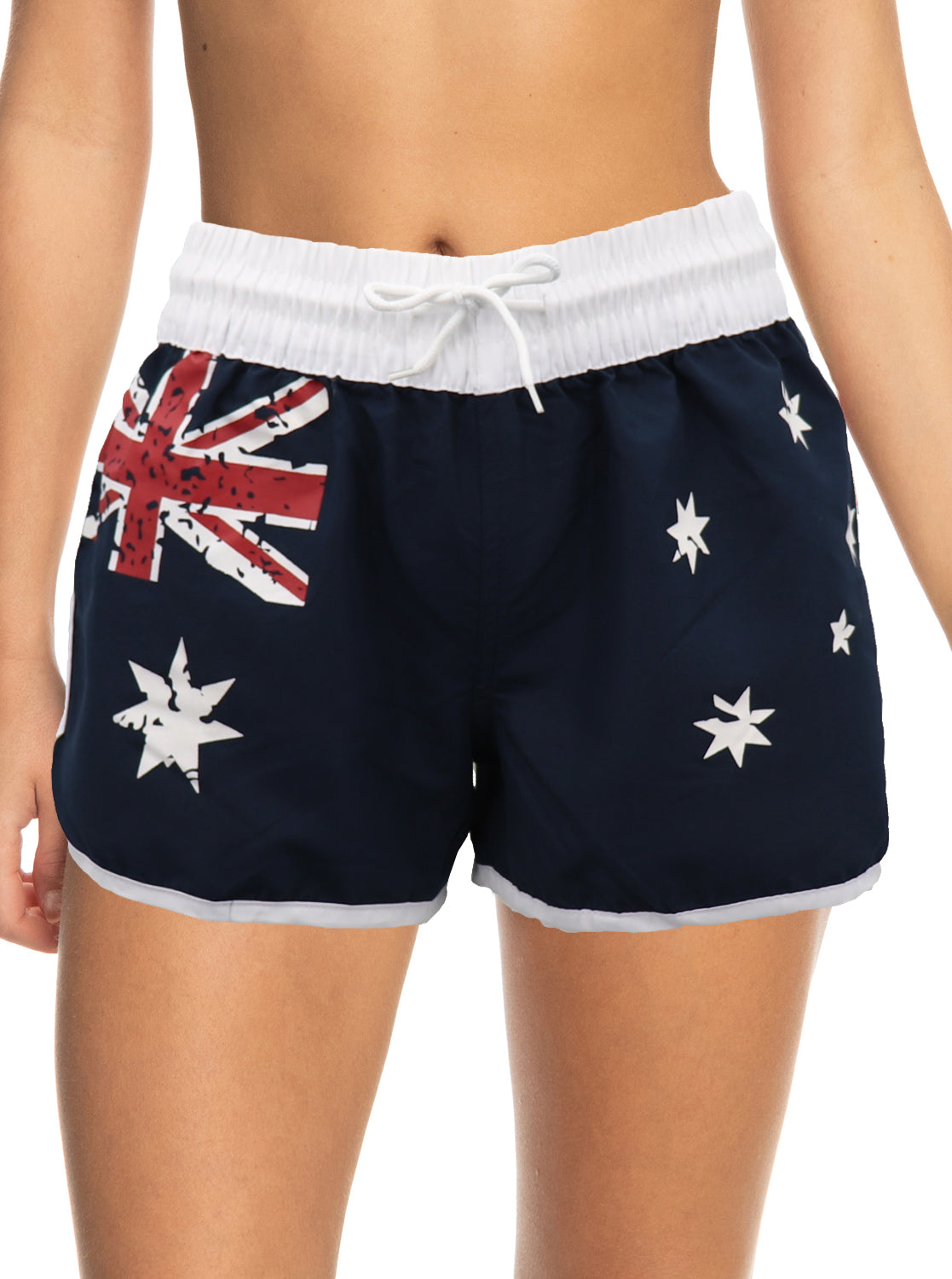 Ladies' Women's Board Shorts Australian Day Flag Gym Beach Aussie Swim Souvenir, Navy, 16 Secondary image