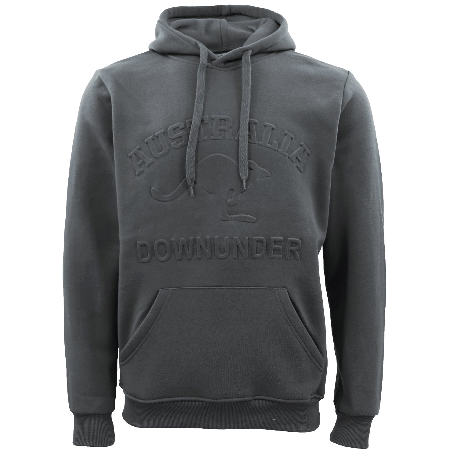 Adult Australia Day Pullover Hoodie 3D Downunder Kangaroo Souvenir Jumper Jacket, Dark Grey, XS Main image