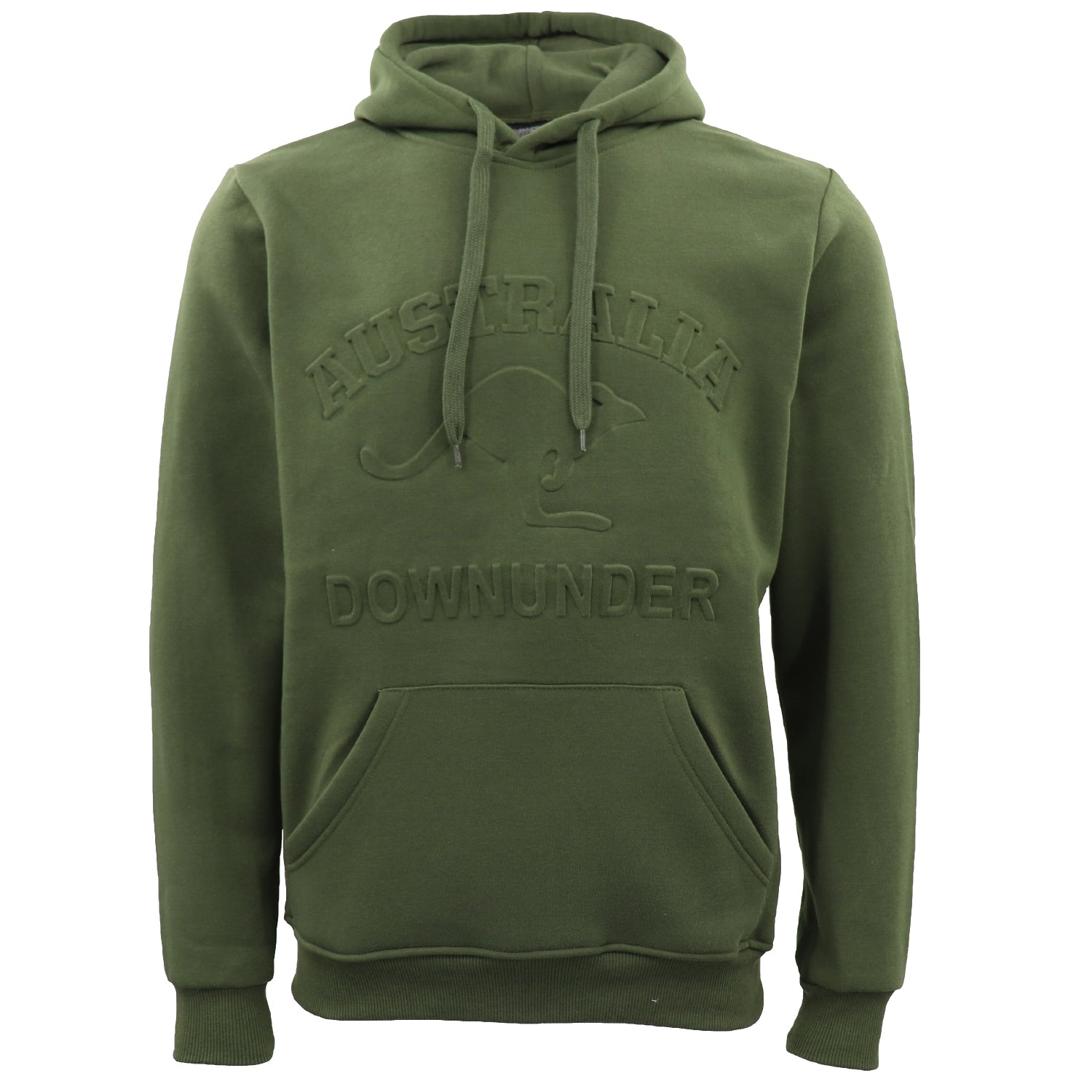 Adult Australia Day Pullover Hoodie 3D Downunder Kangaroo Souvenir Jumper Jacket, Olive, XS Main image