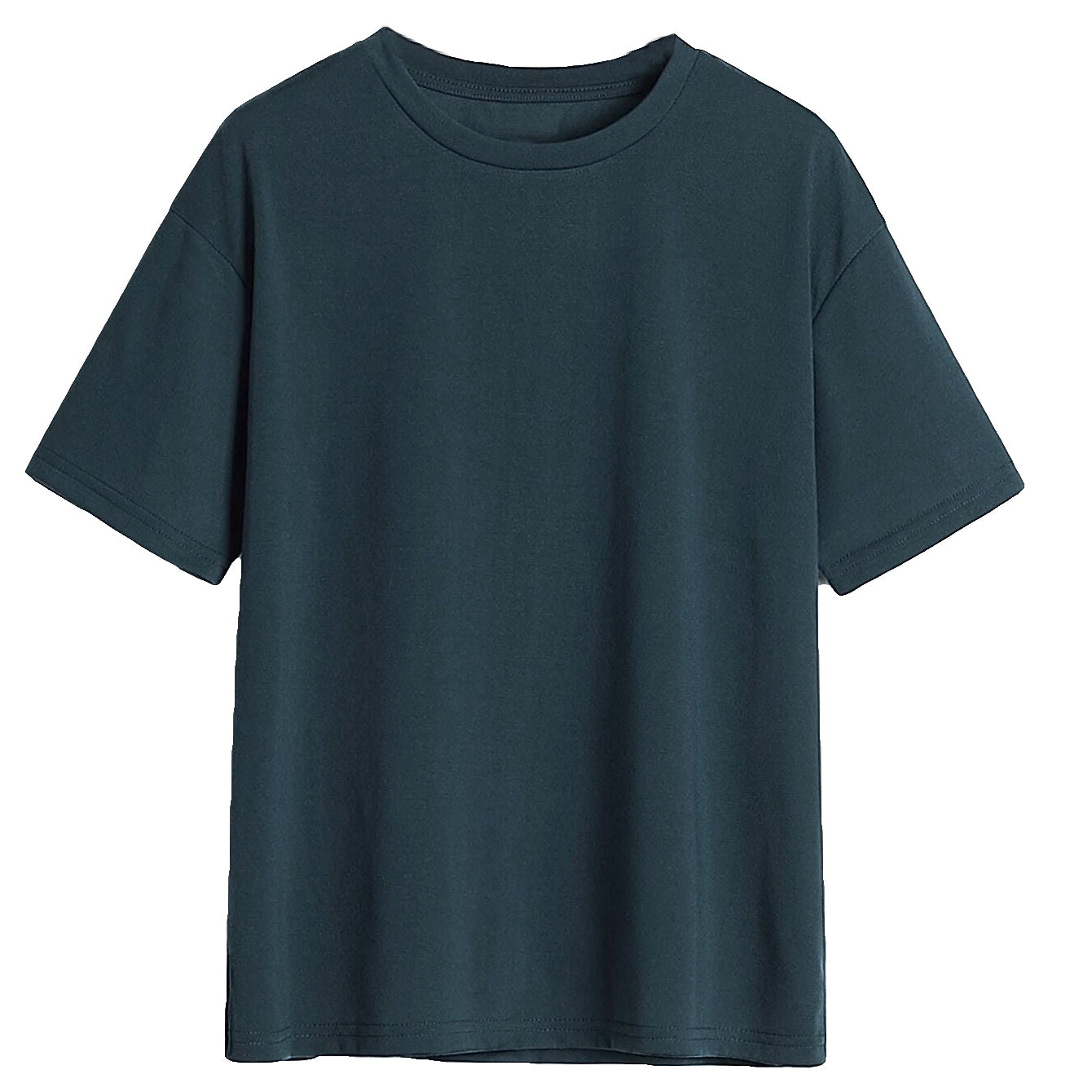 Adult 100% Cotton T-Shirt Unisex Men's Basic Plain Blank Crew Tee Tops Shirts, Dark Blue, XL Main image