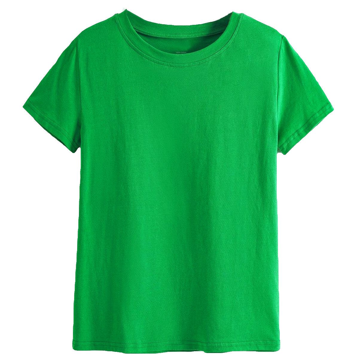 Adult 100% Cotton T-Shirt Unisex Men's Basic Plain Blank Crew Tee Tops Shirts, Green, 3XL Main image