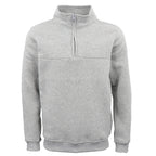 New Men's Unisex Adult Half-Zip Fleece Jumper Pullover Stand Collar Jacket Shirt, Light Grey, 3XL